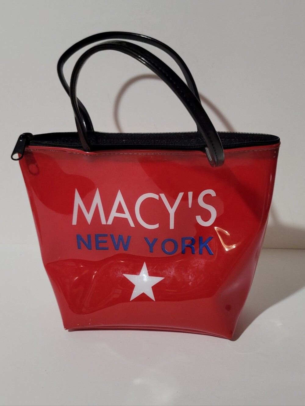 Vtg Macy's Parade  Plastic NY Red Mini Tote/Purse HTF